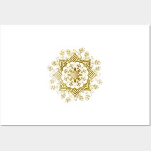 Floral Mandala - Gold Posters and Art